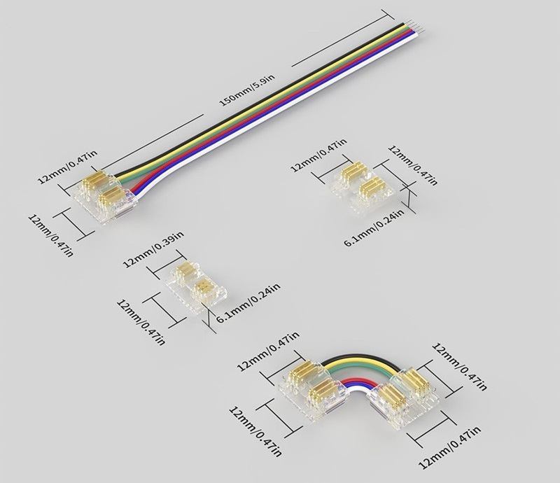 RGB CCT COB LED灯带连接器